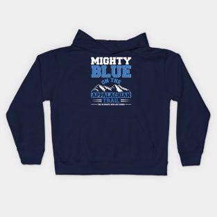 Mighty Blue design (white Mighty) Kids Hoodie